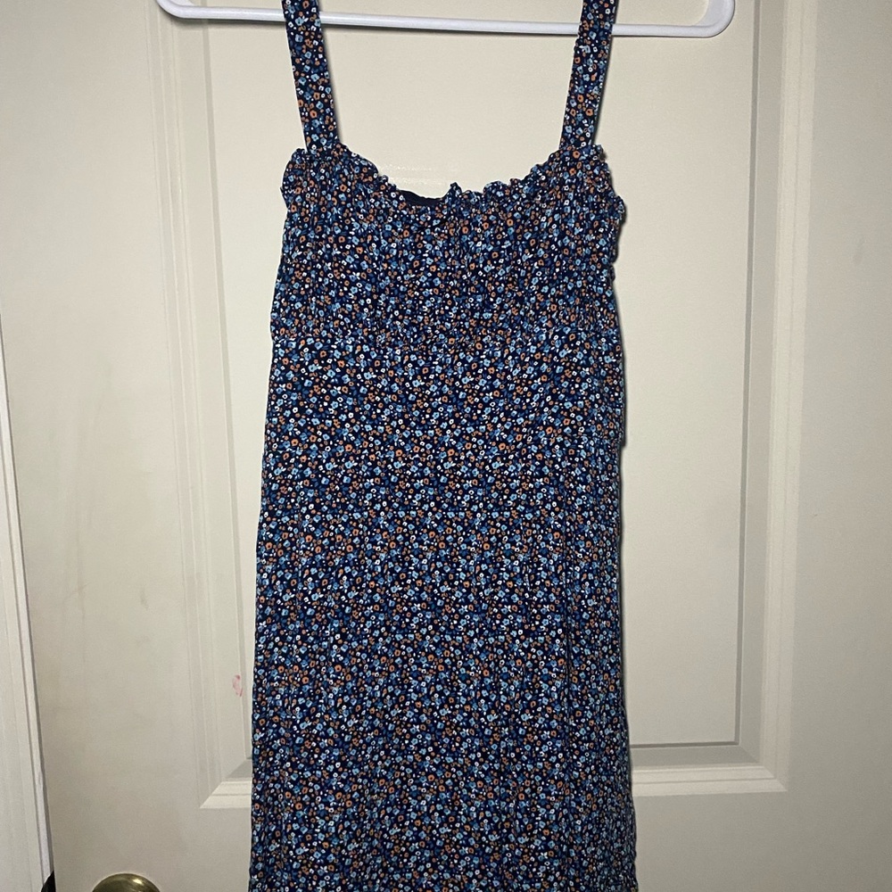 Floral Blue and Orange Dress
